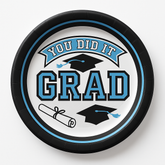 True to Your School Graduation Paper Plates, 6.75-Inch, Powder Blue, 20-Pack